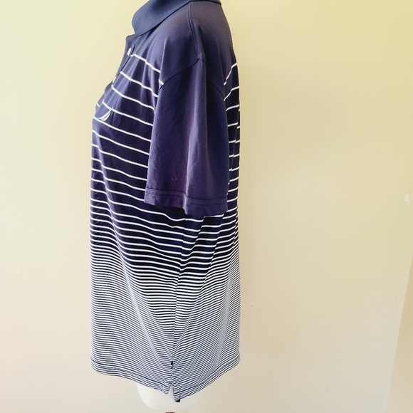 Nautica navy stripe performance polo - Picture 2 of 6